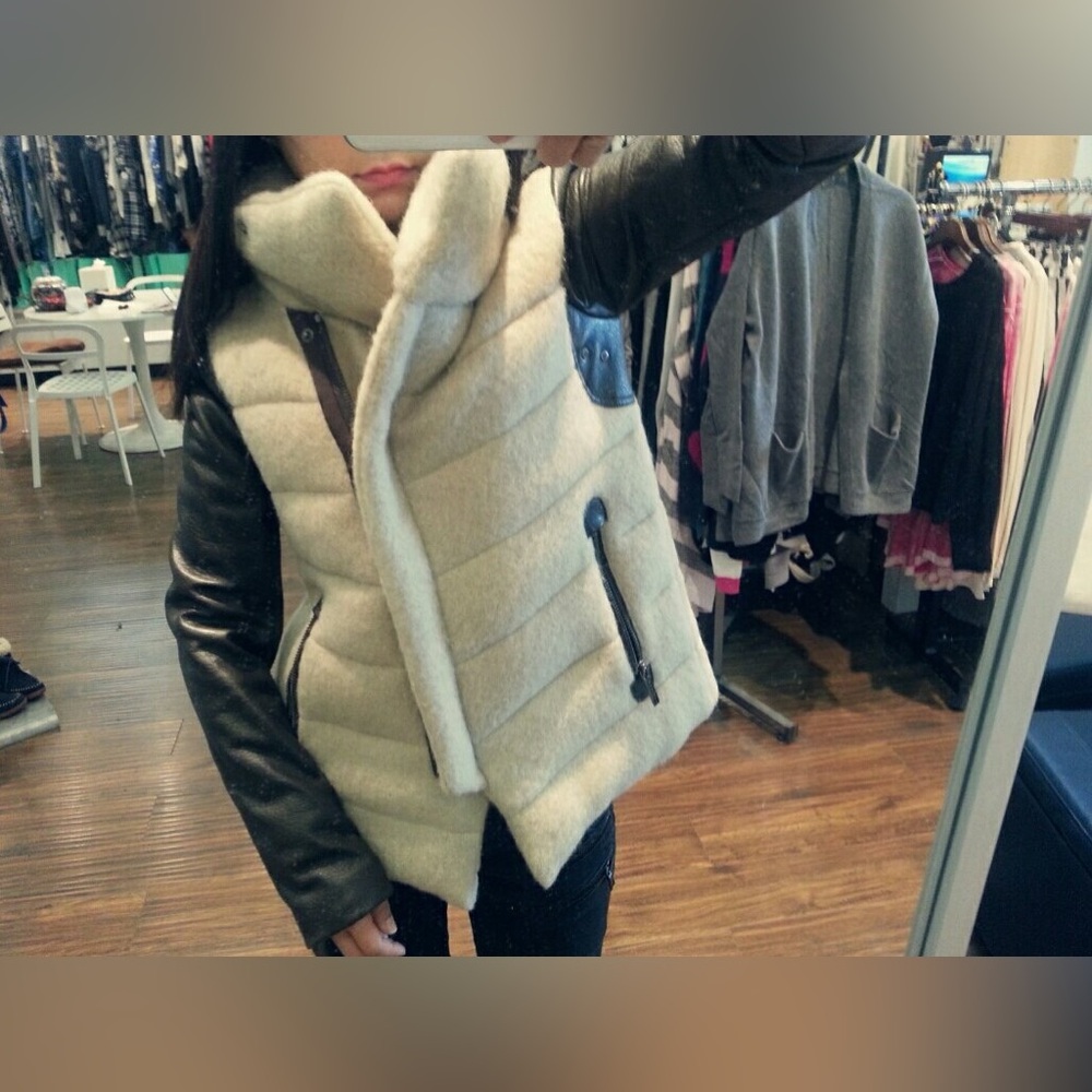 Ashley B wool and leather combo jacket